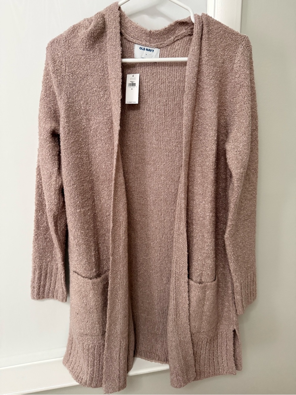 Old Navy Women's Dusty Rose Open-Front Hooded Cardigan